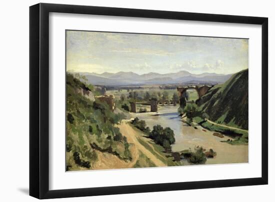 Narni, the Bridge of Augustus over the Nera-Jean-Baptiste-Camille Corot-Framed Giclee Print