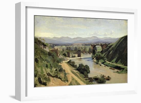 Narni, the Bridge of Augustus over the Nera-Jean-Baptiste-Camille Corot-Framed Giclee Print