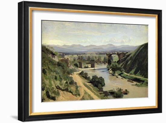 Narni, the Bridge of Augustus over the Nera-Jean-Baptiste-Camille Corot-Framed Giclee Print