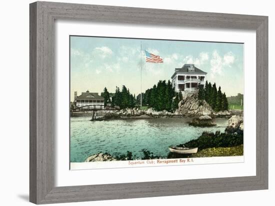 Narragansett, Rhode Island, Bay View of the Squantum Club-Lantern Press-Framed Art Print
