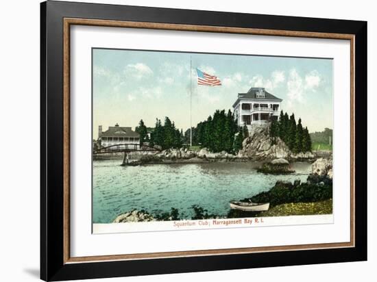 Narragansett, Rhode Island, Bay View of the Squantum Club-Lantern Press-Framed Art Print