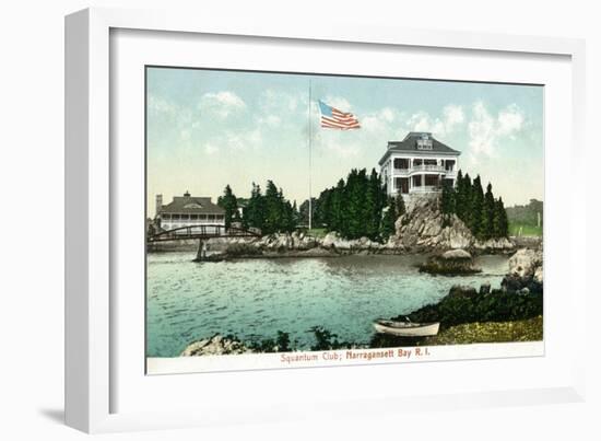 Narragansett, Rhode Island, Bay View of the Squantum Club-Lantern Press-Framed Art Print