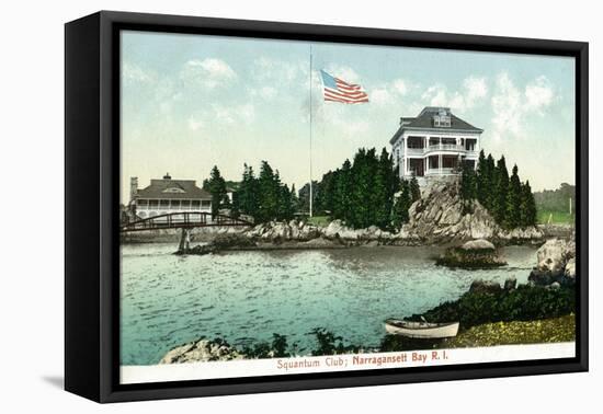 Narragansett, Rhode Island, Bay View of the Squantum Club-Lantern Press-Framed Stretched Canvas