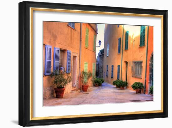 Narrow Alley in Saint Tropez at Cote D'azur, France-PlusONE-Framed Photographic Print