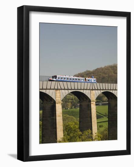 Narrow Boat Crossing the Pontcysyllte Aqueduct, Built by Thomas Telford and William Jessop-Richard Maschmeyer-Framed Photographic Print