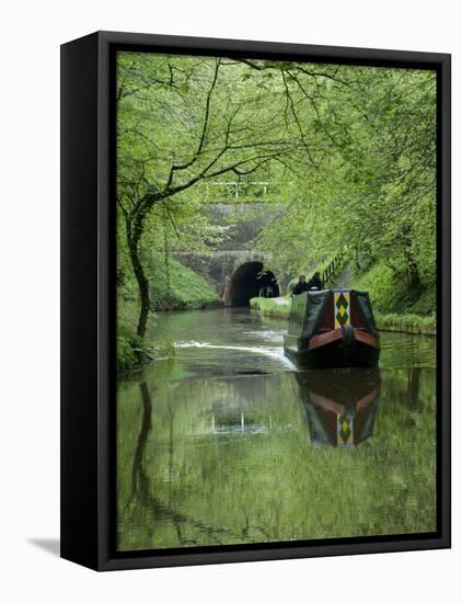 Narrow Boat Cruising the Llangollen Canal, England, United Kingdom, Europe-Richard Maschmeyer-Framed Premier Image Canvas