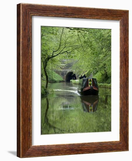 Narrow Boat Cruising the Llangollen Canal, England, United Kingdom, Europe-Richard Maschmeyer-Framed Photographic Print