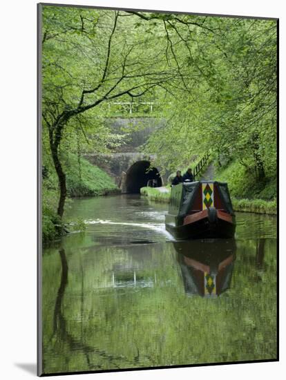 Narrow Boat Cruising the Llangollen Canal, England, United Kingdom, Europe-Richard Maschmeyer-Mounted Photographic Print