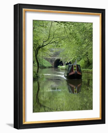 Narrow Boat Cruising the Llangollen Canal, England, United Kingdom, Europe-Richard Maschmeyer-Framed Photographic Print