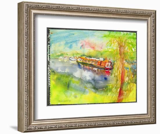 Narrow Boat on the River Lea-Brenda Brin Booker-Framed Giclee Print