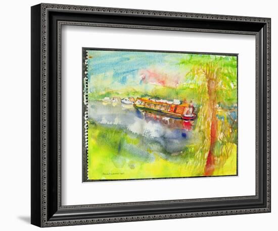 Narrow Boat on the River Lea-Brenda Brin Booker-Framed Giclee Print