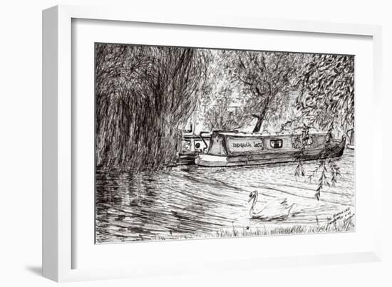 Narrow boats Cambridge, 2005,-Vincent Alexander Booth-Framed Giclee Print