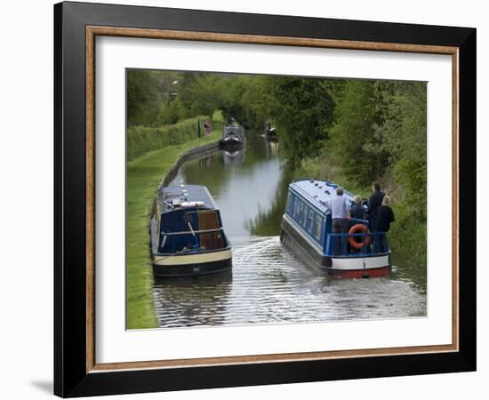 Narrow Boats Cruising the Llangollen Canal, England, United Kingdom, Europe-Richard Maschmeyer-Framed Photographic Print