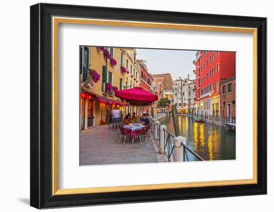 Narrow Canal among Old Colorful Brick Houses in Venice-Alan64-Framed Photographic Print