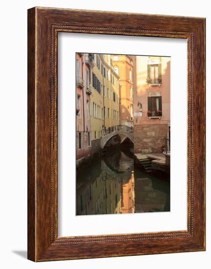 Narrow Canal with Bridge. Venice. Italy-Tom Norring-Framed Photographic Print