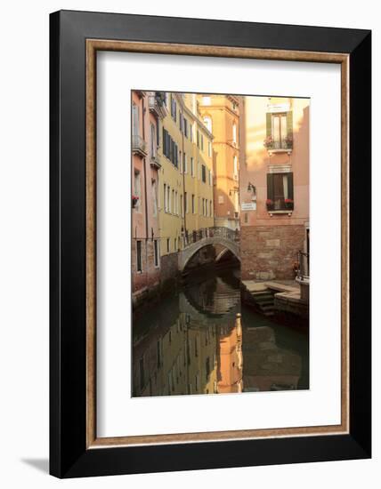 Narrow Canal with Bridge. Venice. Italy-Tom Norring-Framed Photographic Print