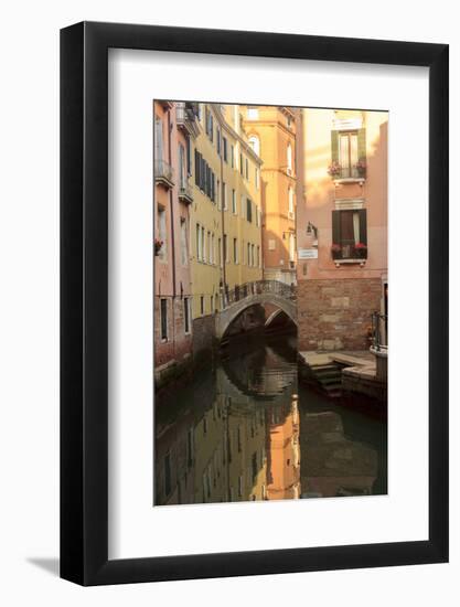 Narrow Canal with Bridge. Venice. Italy-Tom Norring-Framed Photographic Print