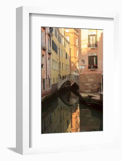 Narrow Canal with Bridge. Venice. Italy-Tom Norring-Framed Photographic Print