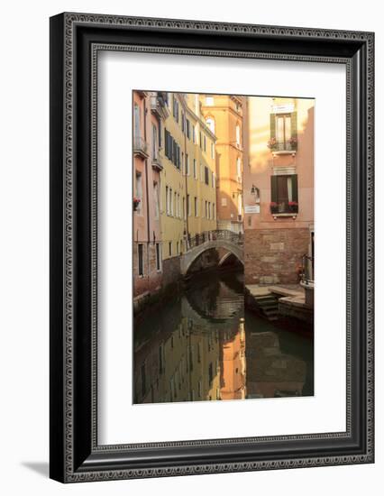 Narrow Canal with Bridge. Venice. Italy-Tom Norring-Framed Photographic Print