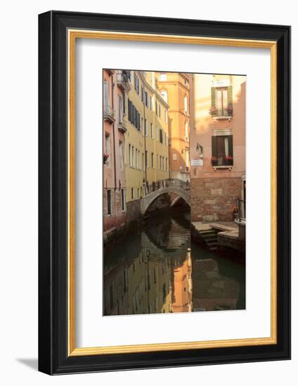 Narrow Canal with Bridge. Venice. Italy-Tom Norring-Framed Photographic Print