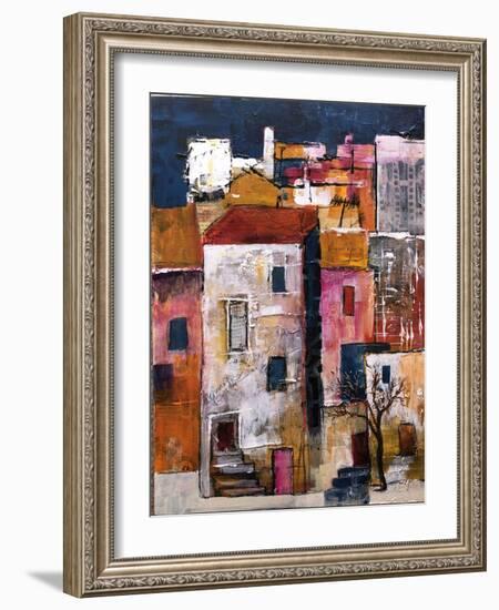 Narrow Houses, 2023 (Acrylic on Canvas)-Margaret Coxall-Framed Giclee Print