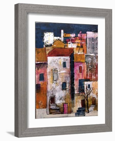 Narrow Houses, 2023 (Acrylic on Canvas)-Margaret Coxall-Framed Giclee Print