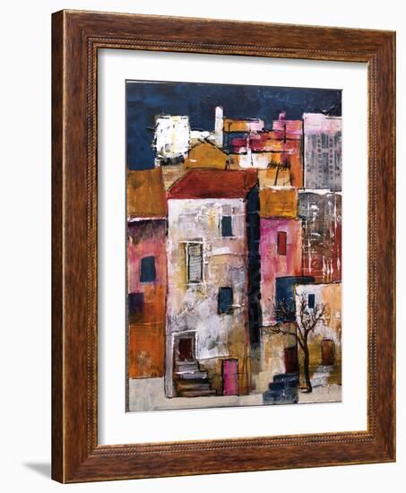 Narrow Houses, 2023 (Acrylic on Canvas)-Margaret Coxall-Framed Giclee Print