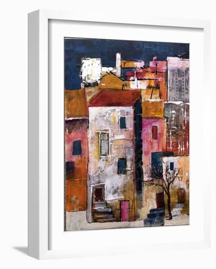 Narrow Houses, 2023 (Acrylic on Canvas)-Margaret Coxall-Framed Giclee Print