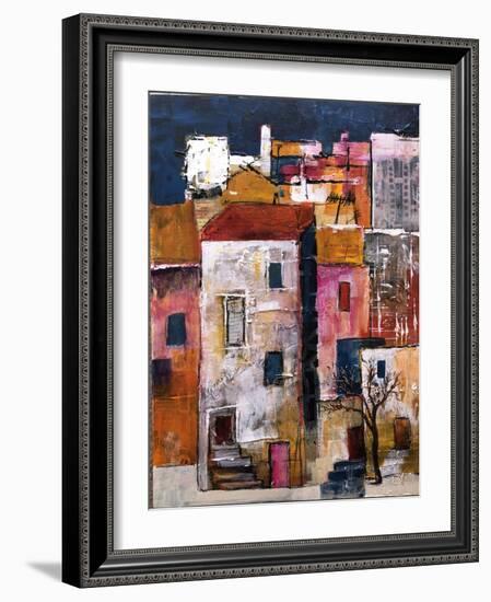 Narrow Houses, 2023 (Acrylic on Canvas)-Margaret Coxall-Framed Giclee Print