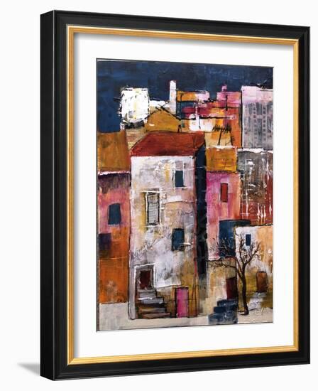 Narrow Houses, 2023 (Acrylic on Canvas)-Margaret Coxall-Framed Giclee Print