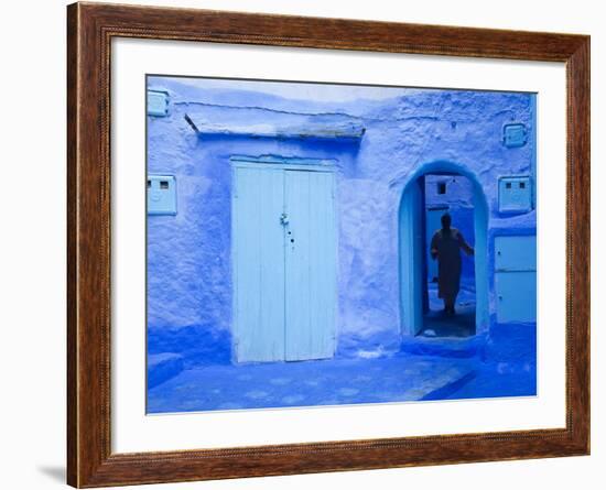 Narrow Lane, Chefchaouen, Morocco-Peter Adams-Framed Photographic Print