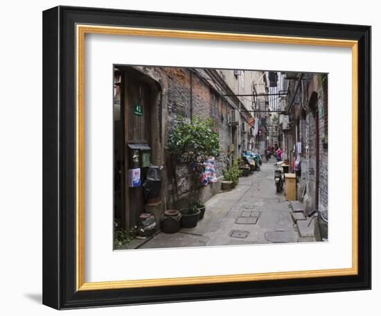 Narrow Lanes in Traditional Residence, Shanghai, China-Keren Su-Framed Photographic Print