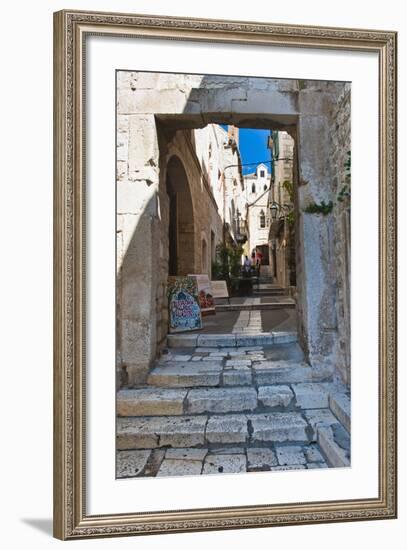 Narrow Side Street, Hvar Town, Hvar Island, Dalmatian Coast, Croatia, Europe-Matthew Williams-Ellis-Framed Photographic Print