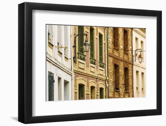 Narrow street and houses, Honfleur, Normandy, France-Russ Bishop-Framed Photographic Print