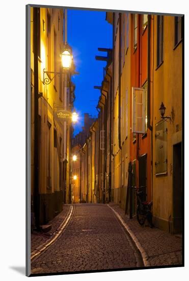 Narrow Street at Dusk, Gamla Stan, Stockholm, Sweden, Scandinavia, Europe-Frank Fell-Mounted Photographic Print