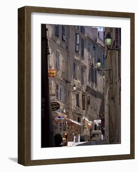 Narrow Street, Bonifacio, Corsica, France-Adam Woolfitt-Framed Photographic Print