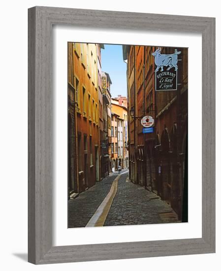 Narrow Street in Lyon (Vieux Lyon), France-Charles Sleicher-Framed Photographic Print