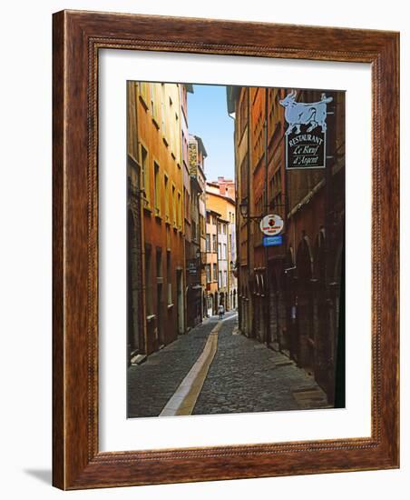 Narrow Street in Lyon (Vieux Lyon), France-Charles Sleicher-Framed Photographic Print
