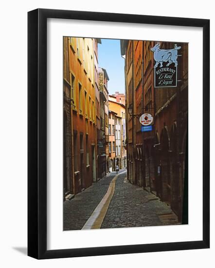 Narrow Street in Lyon (Vieux Lyon), France-Charles Sleicher-Framed Photographic Print