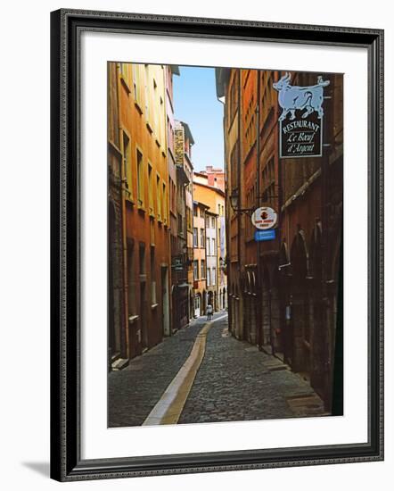 Narrow Street in Lyon (Vieux Lyon), France-Charles Sleicher-Framed Photographic Print