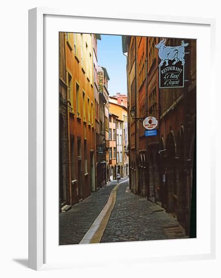 Narrow Street in Lyon (Vieux Lyon), France-Charles Sleicher-Framed Photographic Print