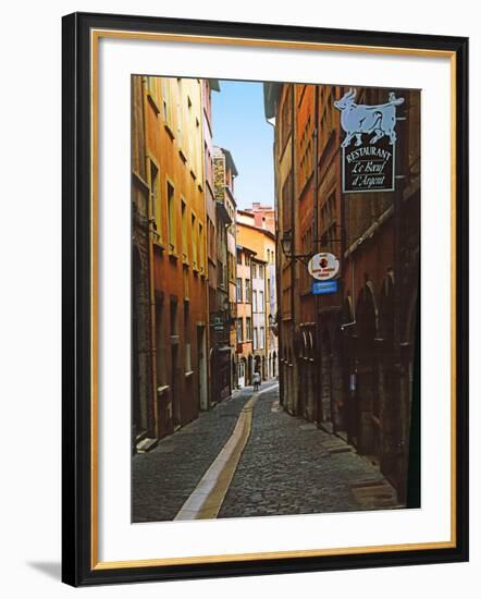 Narrow Street in Lyon (Vieux Lyon), France-Charles Sleicher-Framed Photographic Print