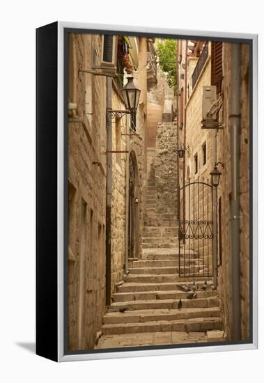 Narrow Street, Old Town, Kotor, UNESCO World Heritage Site, Montenegro, Europe-Frank Fell-Framed Premier Image Canvas