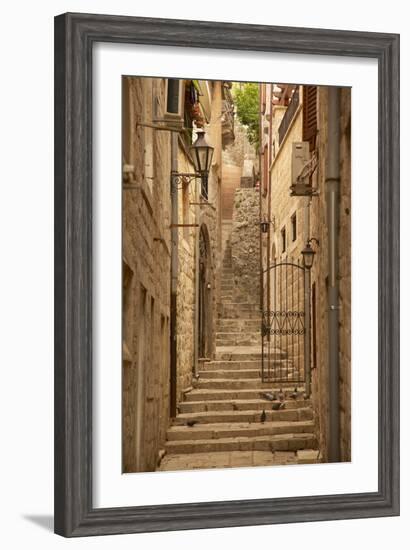 Narrow Street, Old Town, Kotor, UNESCO World Heritage Site, Montenegro, Europe-Frank Fell-Framed Photographic Print