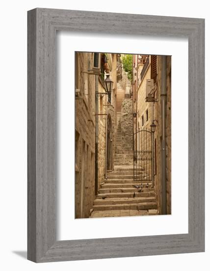 Narrow Street, Old Town, Kotor, UNESCO World Heritage Site, Montenegro, Europe-Frank Fell-Framed Photographic Print