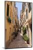 Narrow Street with Lady Sweeping, Old Town, Corfu Town-Eleanor Scriven-Mounted Photographic Print