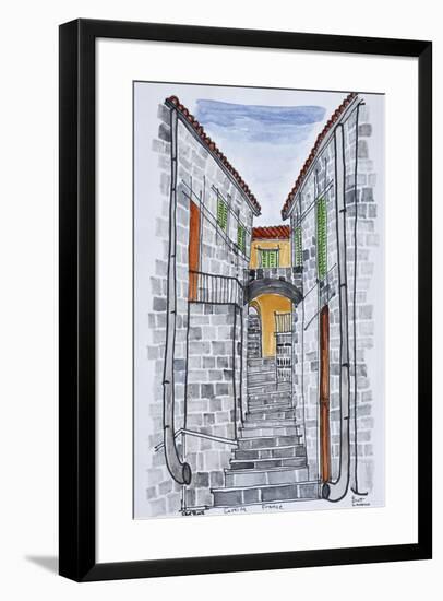 Narrow streets with 16th century F286buildings, Sartene, Corsica, France-Richard Lawrence-Framed Premium Photographic Print