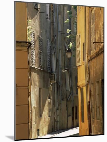 Narrow Sunlit Street in Old Aix, Provence-Alpes-Cote-D'Azur, France-Ruth Tomlinson-Mounted Photographic Print
