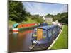 Narrowboats on the Monmouthshire and Brecon Canal at Llangattock, Brecon Beacons National Park, Pow-Adam Burton-Mounted Photographic Print