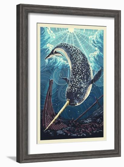 Narwhal-Lantern Press-Framed Art Print